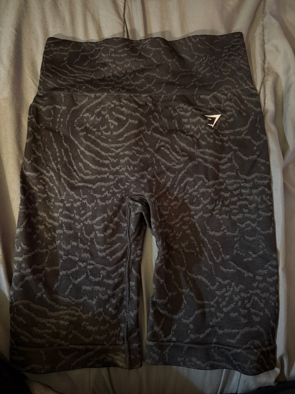Gymshark Black Charcoal Patterned High-Waist Biker Shorts